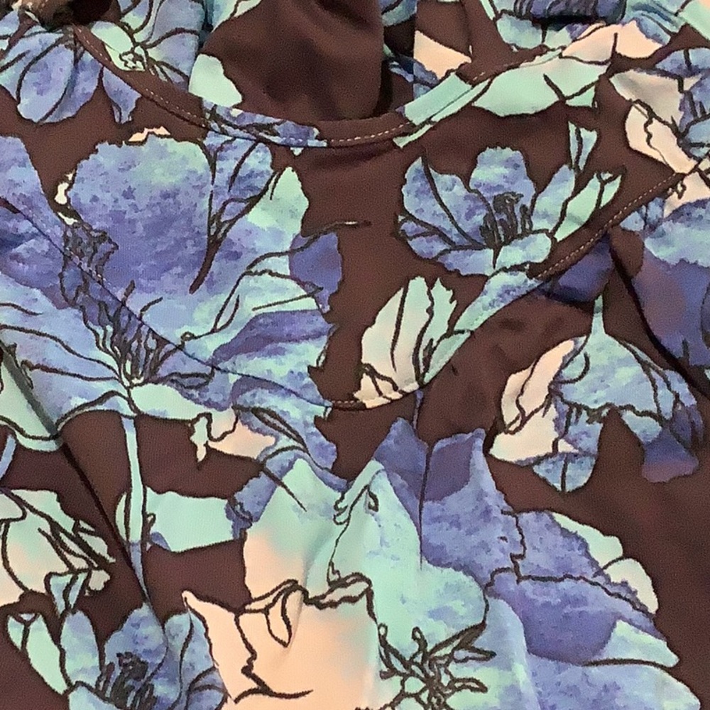 🆕🩱MAAJI Swimwear Ultramarine BoHo Blue Floral Jumpsuit OPEN Back Beach NWOT - Picture 7 of 9